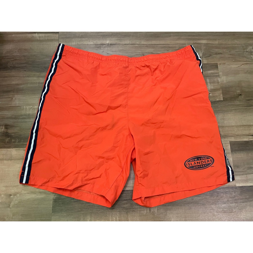 Gear For Sports New York Islanders Men's Shorts Large Orange Lined Logo